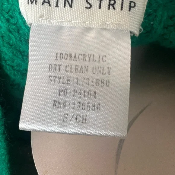 Green Mardi Gras Oversized Distressed Sweater, Size: Small - Picture 8 of 8